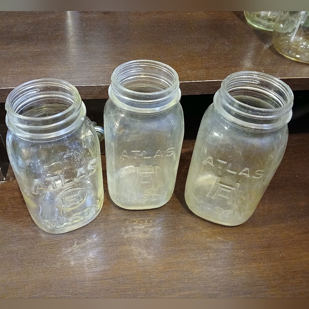 Atlas Clear Glass Mason Jars - Set of 3